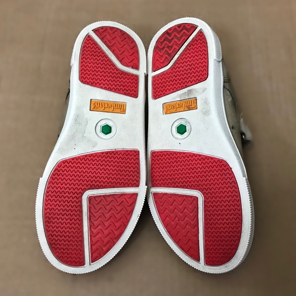 TIMBERLAND TAN RED VELCRO SNEAKERS BOYS SZ 13.5 - Picture 7 of 8